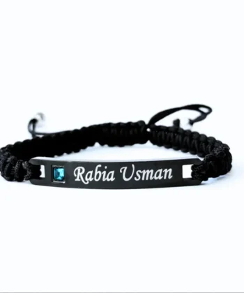 Customized Black Dori Bracelet With Name Engraving – Aish Splash