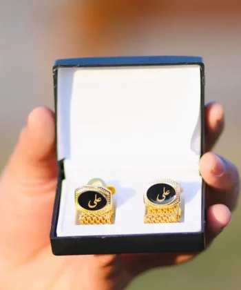 Gem Cufflinks Personalized Name Engraving Studs