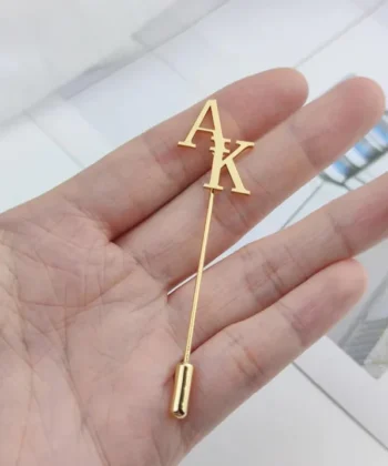 Personalized Engraved Alphabet Initial Coat Pin for Men.