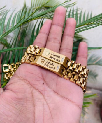 Custom Name Engraved Bracelet with Heart Design – Aish Splash