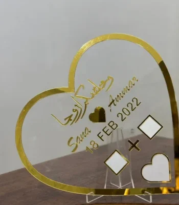 Heart Shaped Acrylic Nikkah Thumb Impression Board Pakistan