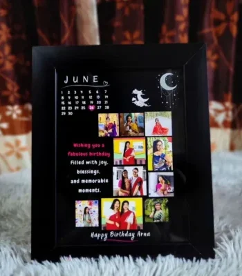 Custom Wooden Photo Frame with Multiple Photos and Personalized Birthday Message