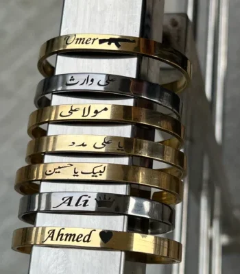 Customize Name Engraved Karha Stainless Steel Bangle