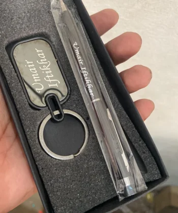 Personalized Name Stylus Pen & Keychain Set (Black, Imported)