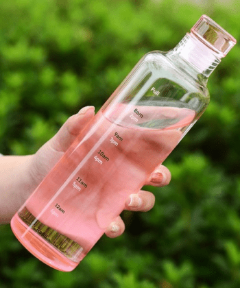 500ml Transparent Water Bottle with motivational time markers for daily hydration.