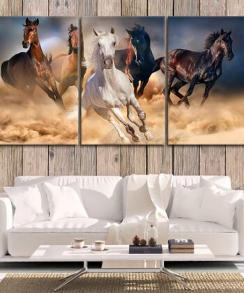 Dynamic 3-Piece Spirit of Motion Horse Wall Art - HD Tiles