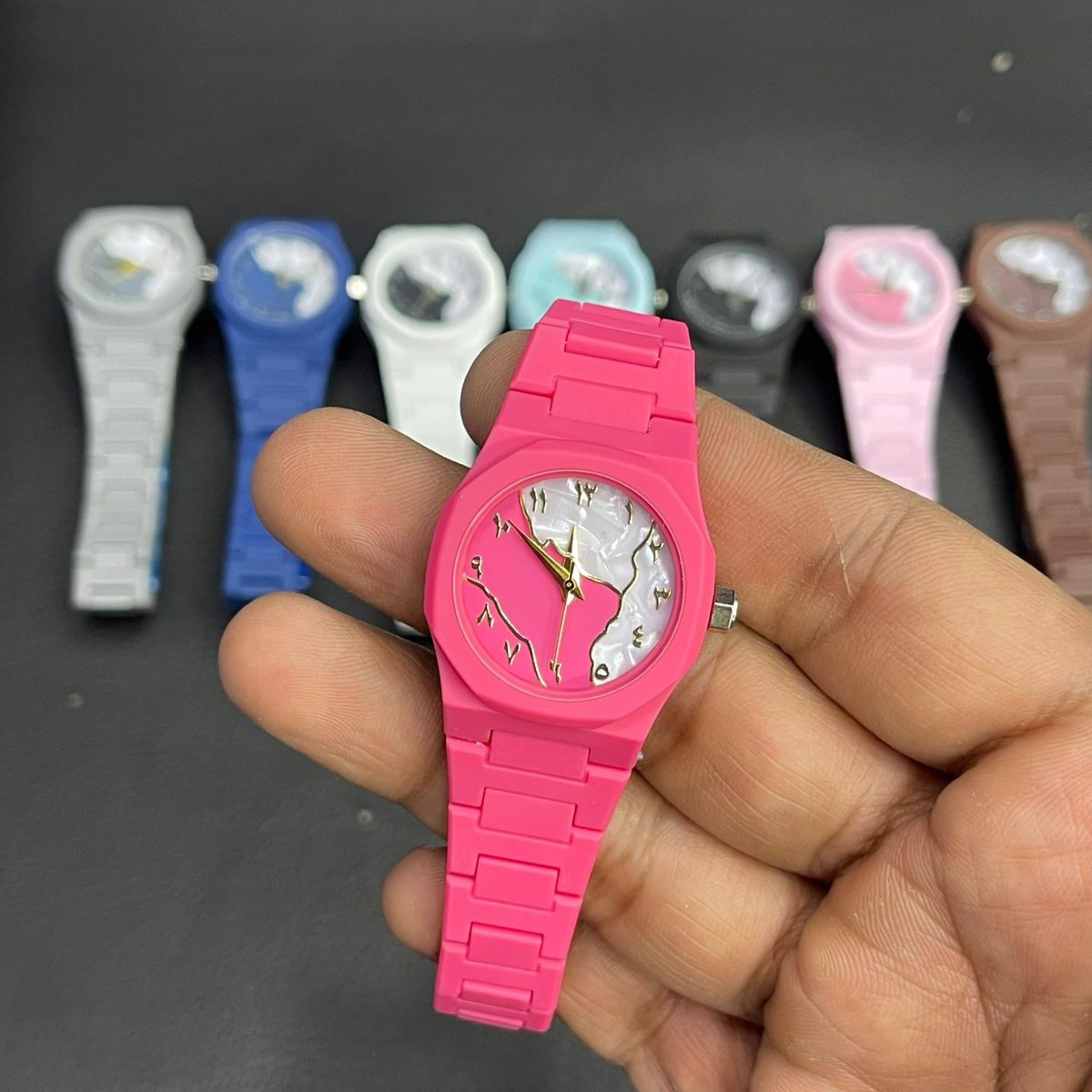 Mini Aura Multi-Color Watch Collection Mini Aura minimalist women's watch available in pink, blue, black, and more.