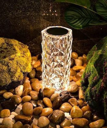 Elegant Diamond Crystal Touch Lamp – 16-Color RGB Rechargeable Night Light