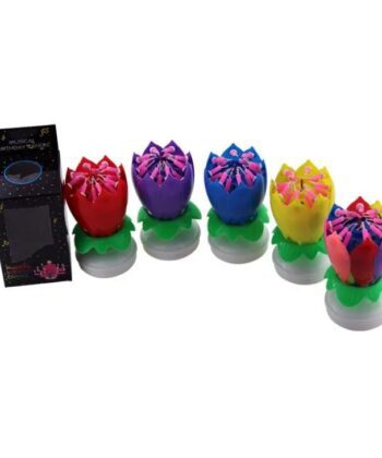 Multi-color Musical Lotus Flower Birthday Candles pack