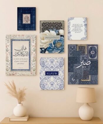 Nature-Inspired 3-Piece Scenic Wall Art Frame Set with Lake, Forest, and Floral House Illustrations.
