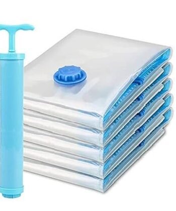 Vacuum Storage Bags Set (5 Bags + 1 Hand Pump) Space Saver Compression Bags