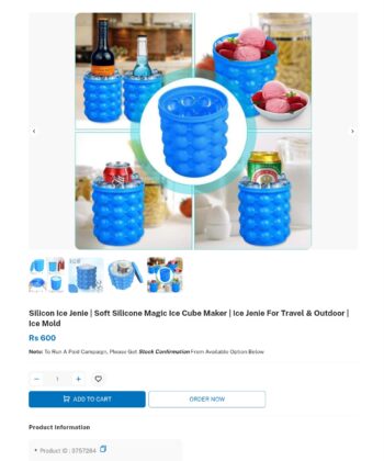 Silicon Ice Genie - AishSplash Silicon Ice Genie Magic Ice Cube Maker Bucket Pakistan