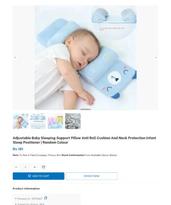 Adjustable Baby Sleeping Support Pillow Anti-Roll Cushion for Infants