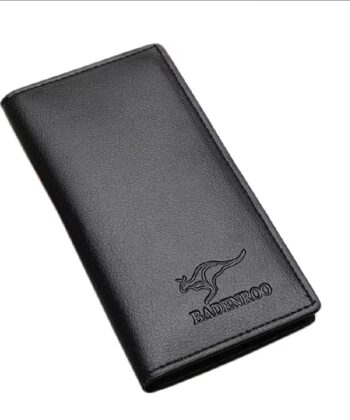 Kangro Ultra Slim Long Purse Wallet For Men Black and Brown Leather