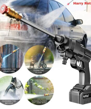 Automatic Cordless Car Wash Spray Gun 48V High Pressure Lithium Battery Wireless Foam Jet Washer Double Battery.