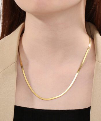Thin Snake Chain Necklace Golden and Silver Set
