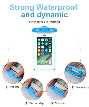 Universal Waterproof Mobile Pouch Underwater Touch Sensitive Phone Case Dry Bag for Rain and Swimming.