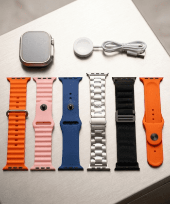 Ultra 2 Smart Watch Big 2.01 Infinite Display 7 In 1 Strap Set With Wireless Charging Box Content