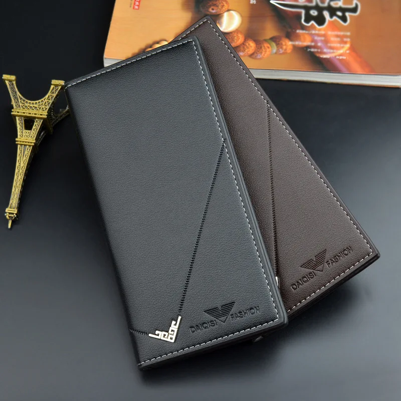 Premium Mens Long Leather Wallet Premium Men's Long Leather Wallet Black and Brown